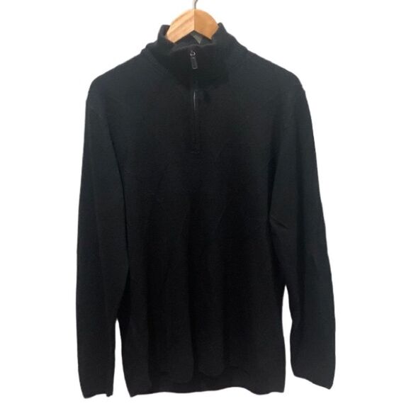 NWT Tricots St. Raphael Black Quarter Zip Sweater - L - Picture 3 of 9